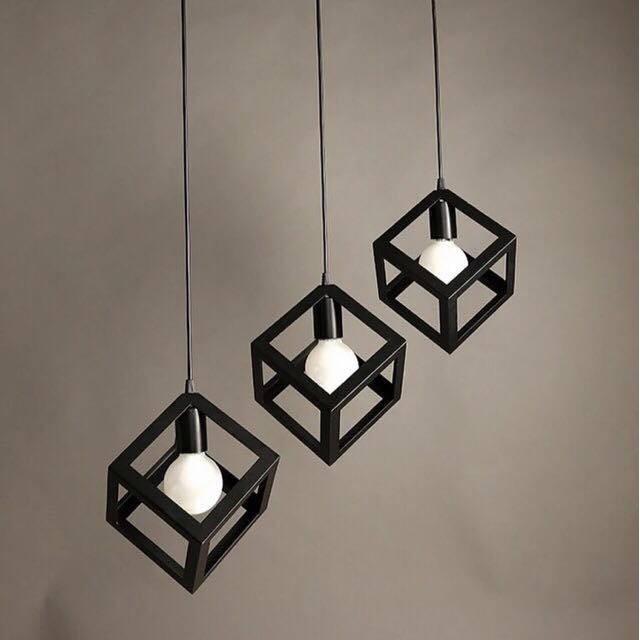 Đèn thả khối hình học khung sắt cao cấp