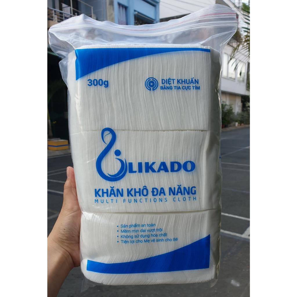 Khăn khô đa năng Likado cho bé 300g kích thước (15x20cm) - mềm mại kháng khuẩn an toàn sử dụng cho bé (HSD 2028)