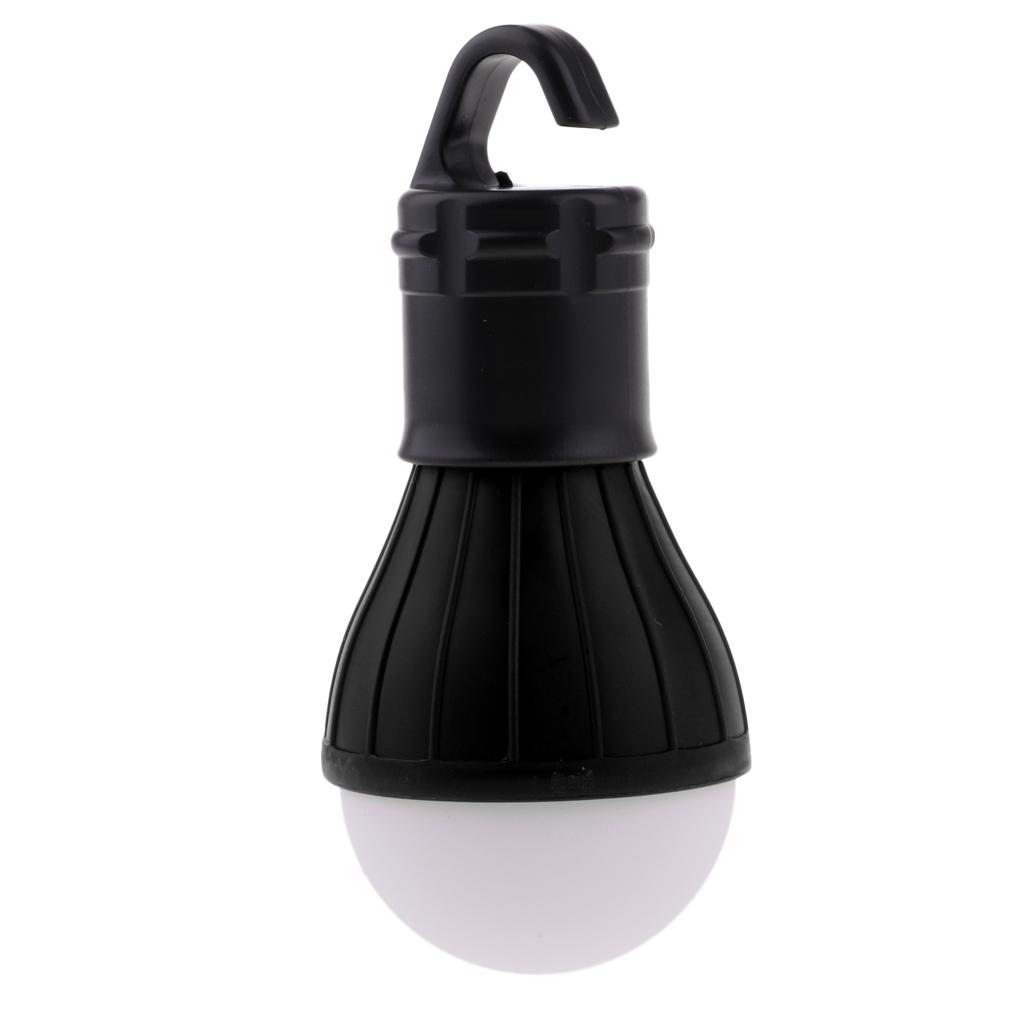 Camping 3 LED Hanging Lantern Outdoor Emergency Tent Lamp Light Bulb Black