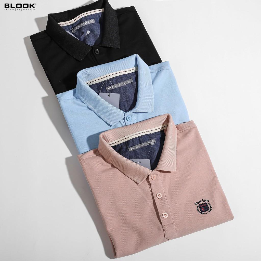 Áo polo nam slimfit BLOOK Vải thun cá sấu 03 màu trẻ trung thêu logo BLOOK STYLE mã 77955 (HÌNH THẬT)