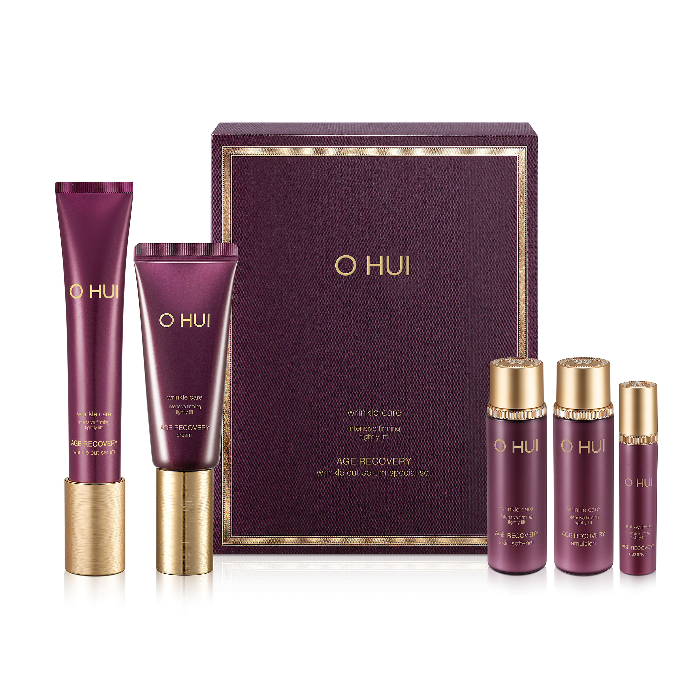 Bộ dưỡng cải thiện nếp nhăn phục hồi da lão hóa OHUI Age Recovery Wrinkle Cut Serum Set