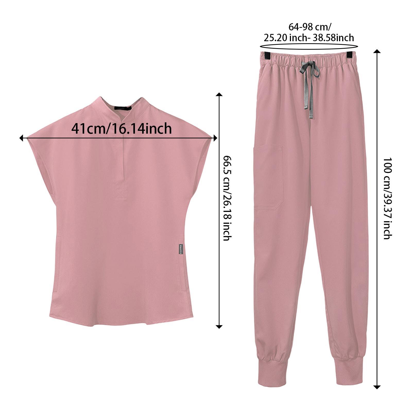 Scrub Set for Women V Neck Scrub Top and Pants Work Clothes Hospital Uniform