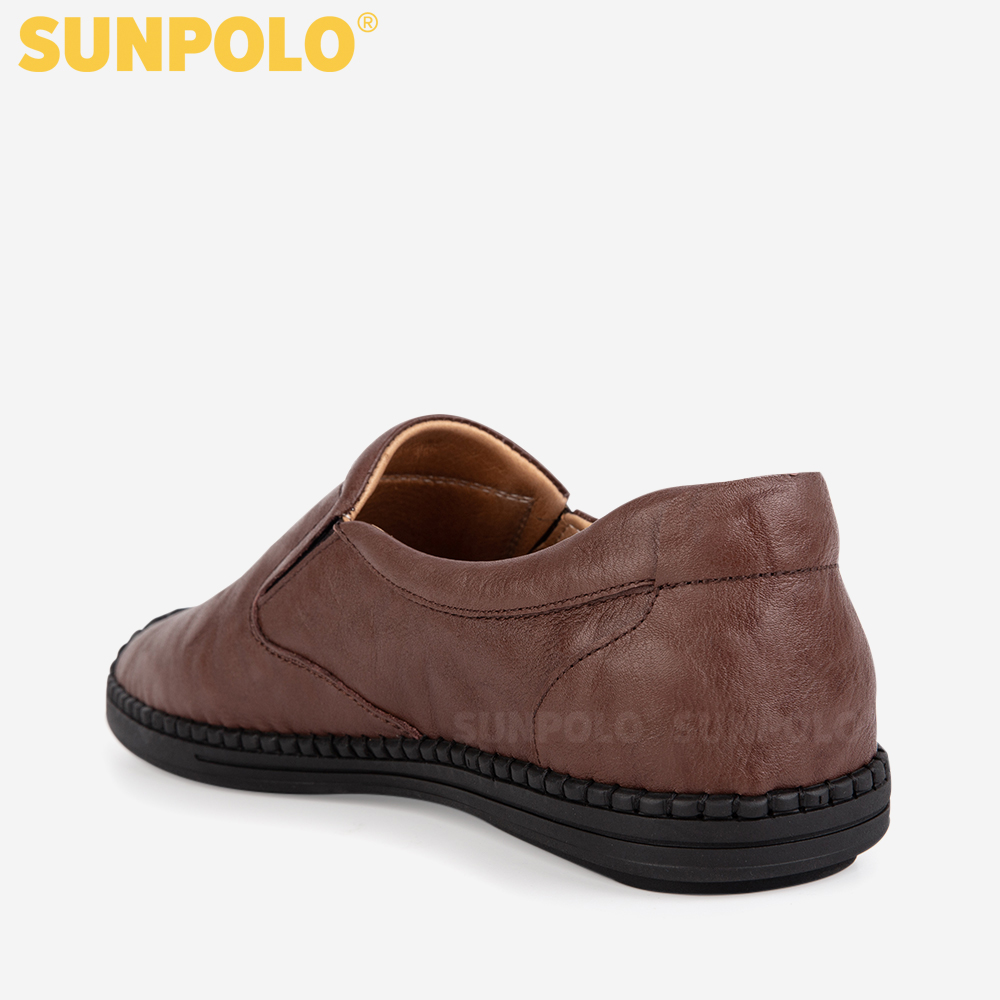 Giày Lười Nam Da Bò SUNPOLO CS5028 (Nâu bò)