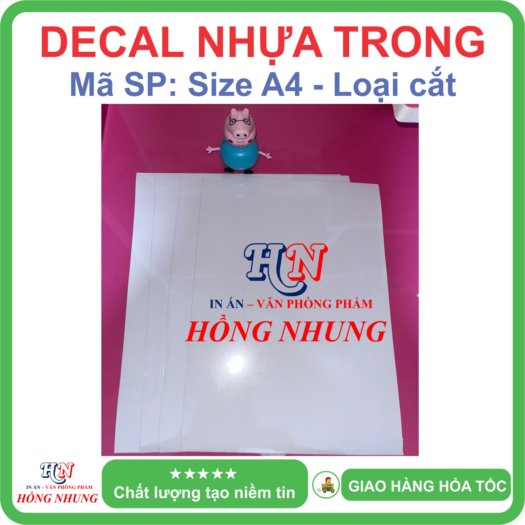 [In Phun &amp; Laser] Xấp 20 Tờ Decal Trong A4 - Giúp Bạn In Tem Nhãn, Ghi Chú, Hay Bìa Nhãn Bưu Phẩm