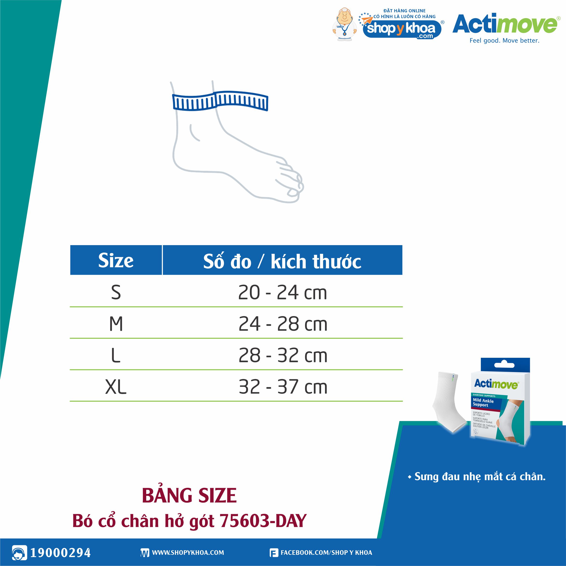 Bó cổ chân hở gót 75603-DAY Actimove Mild Ankle Support