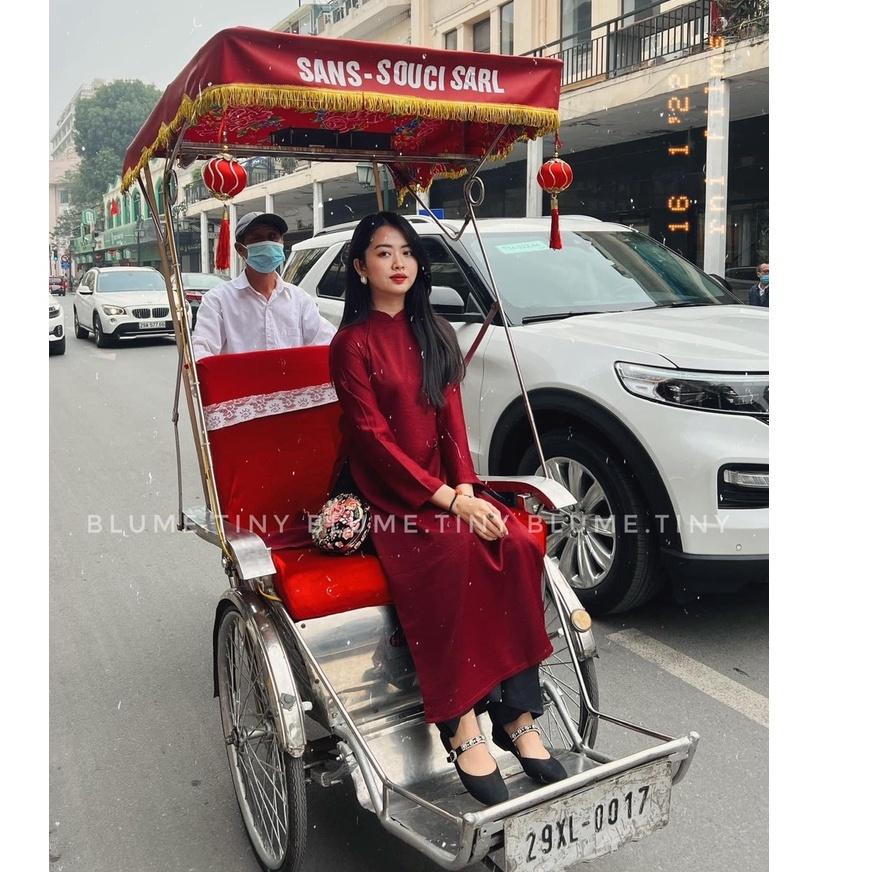 Áo Dài Tết ,Áo dài cách tân dáng Xuông Xưa May Sẵn Cao Cấp