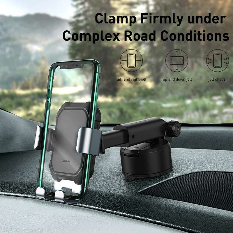 Giá đỡ điện thoại hút chân không gắn kính hoặc táp lô ô tô Baseus SUYL-TK01 Tank gravity car mount holder with suction base - Hàng chính hãng