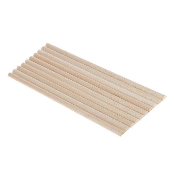 2x 10 Pieces Unfinished Natural Wood Craft Dowel Rods Semi-circle Sticks