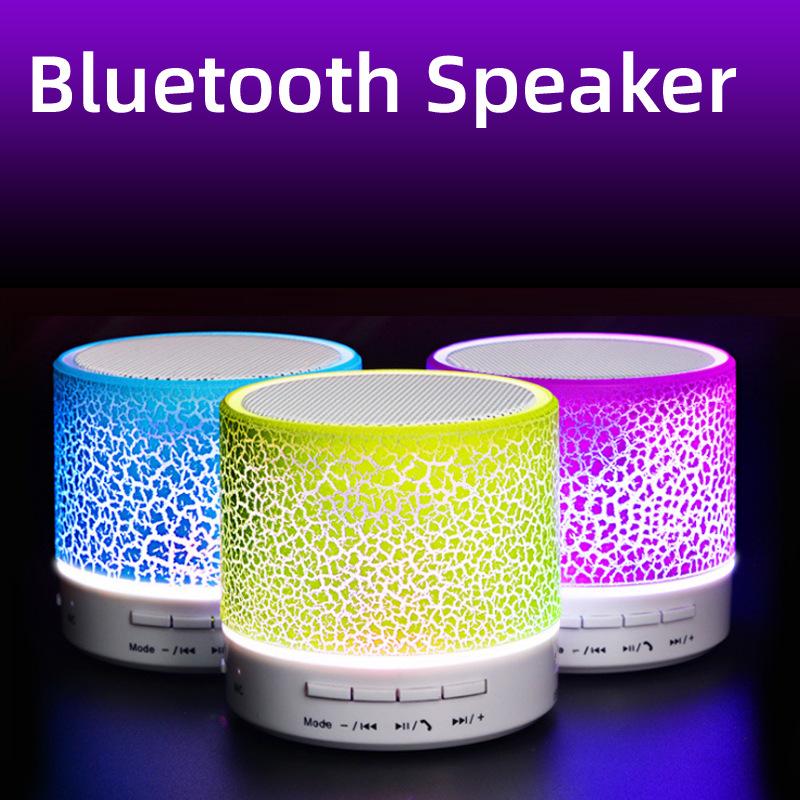 Loa Bluetooth Loa không dây mini Crack LED Thẻ TF Loa siêu trầm USB Loa di động Âm thanh MP3 Loa không dây cho điện thoại di động Màu sắc: Đỏ với 8g