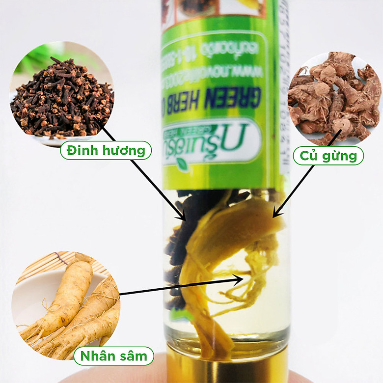 Dầu Thảo Mộc Greenskin Herb Oil  8ml + Bộ 3 dầu nóng xoa bóp Massage Hàn Quốc - Tăng Cường Hệ Miễn Dịch, Cài thiện Ho, Nhứt Đầu, Giảm Căng Thẳng, Giúp Thông Mũi, Xoa Bóp Massage thư giãn