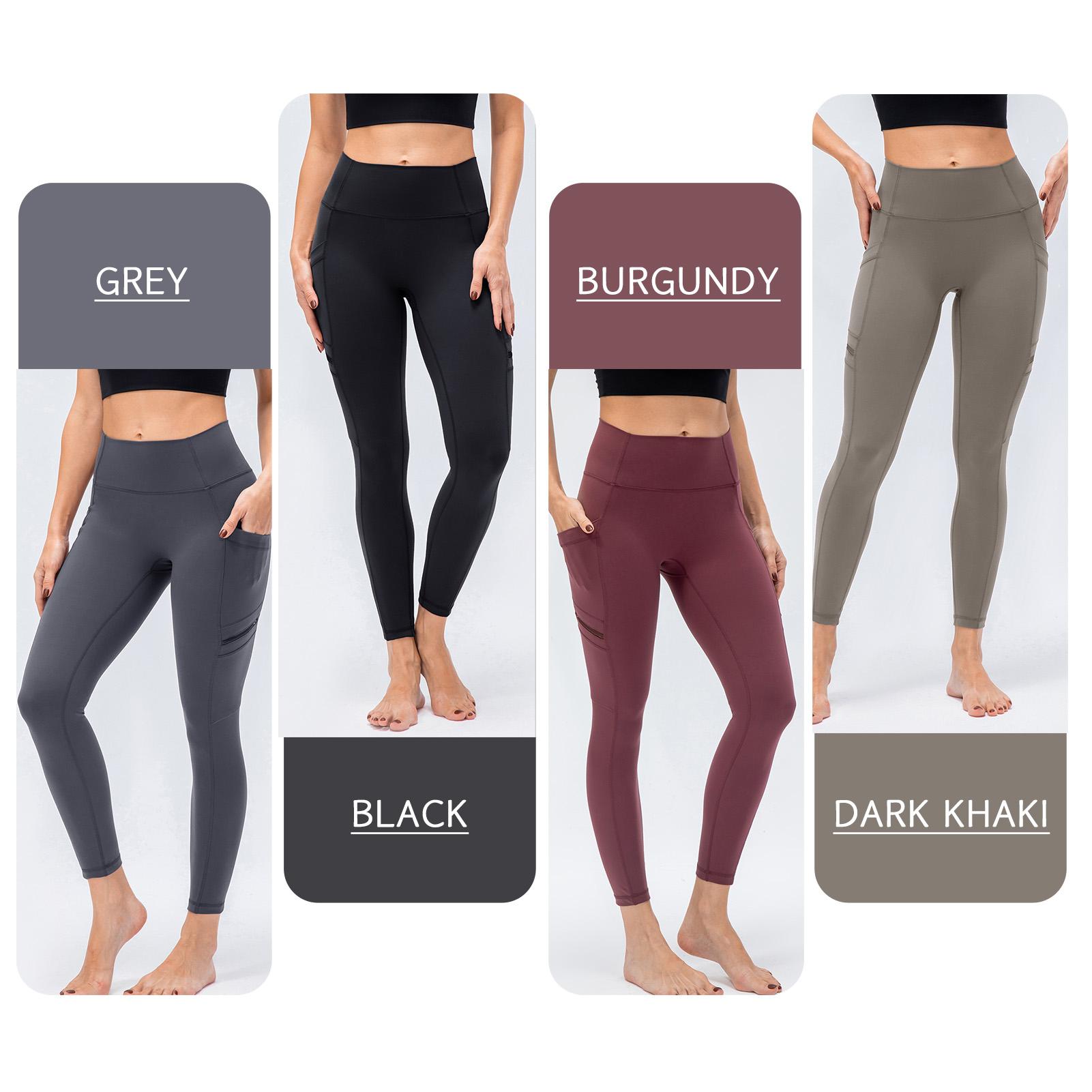 Quần legging yoga nữ với túi bên hông rộng eo cao bó sát