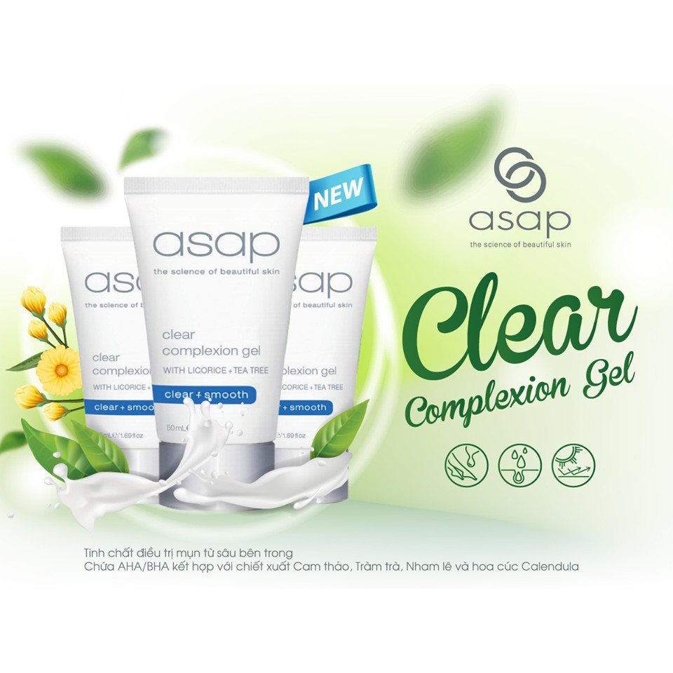 Gel ngừa mụn asap clear complexion gel 50ml