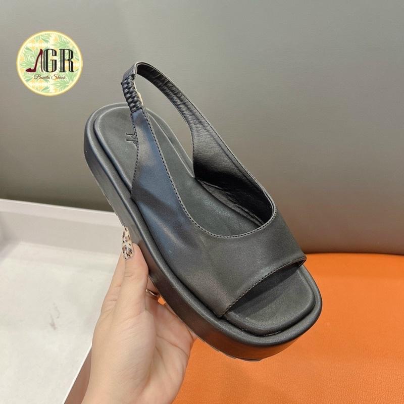 Sandal xuồng bản ngang da mềm cao 2,5 cm