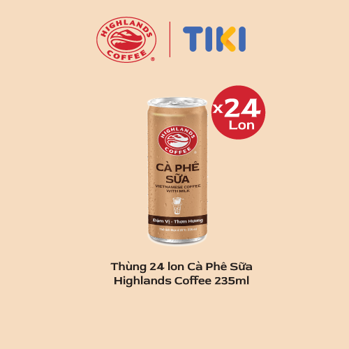 Thùng 24 lon cà phê sữa Highlands Coffee 235ml