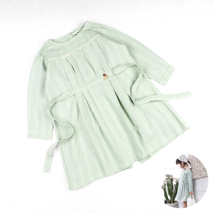 Đầm Quảng Châu xanh cho bé gái 01448