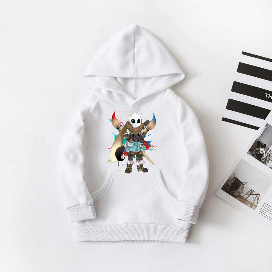 Áo Sans dáng hoodie nỉ bông màu trắng cực đẹp cho bé trai bé gái