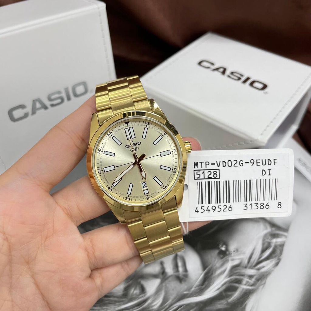 Đồng hồ nam dây kim loại Casio Anh Khuê MTP-VD02G-9EUDF