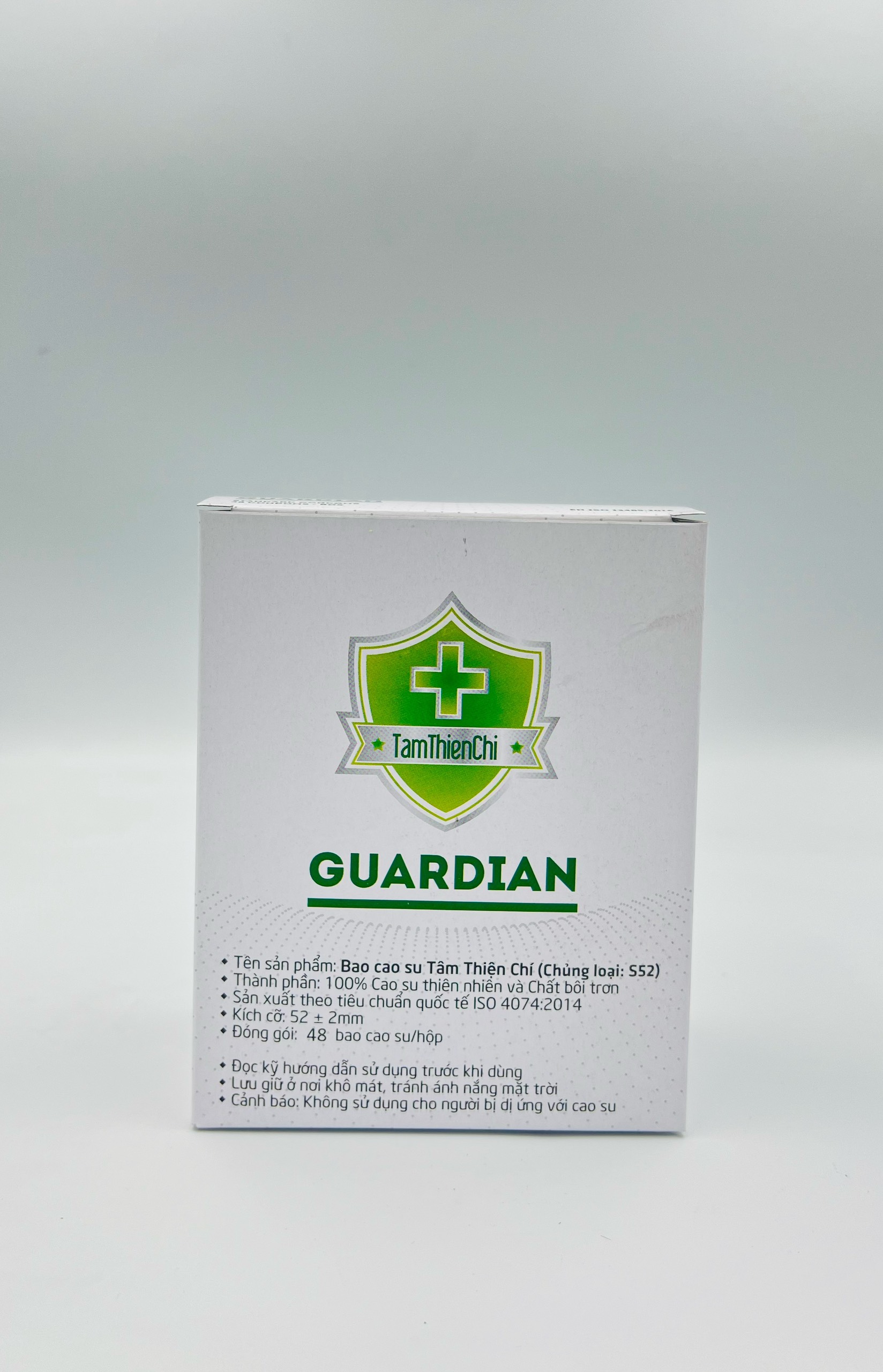 Hình ảnh Hộp 48 cái Bao cao su Tâm Thiện Chí Guardian - Mỏng trơn, Nhiều dầu bôi trơn, Size 52mm