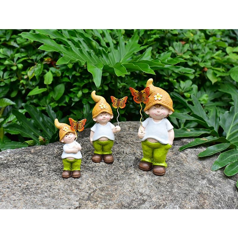 Set 3 búp bê gốm sứ cậu bé hở rốn dễ thương