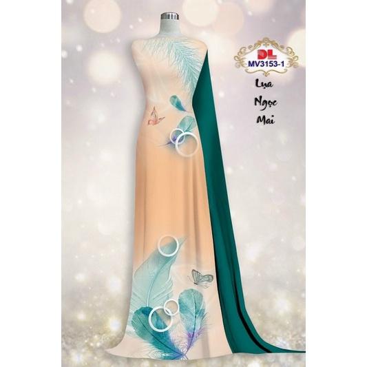 Vải áo dài in hoa và bướm
