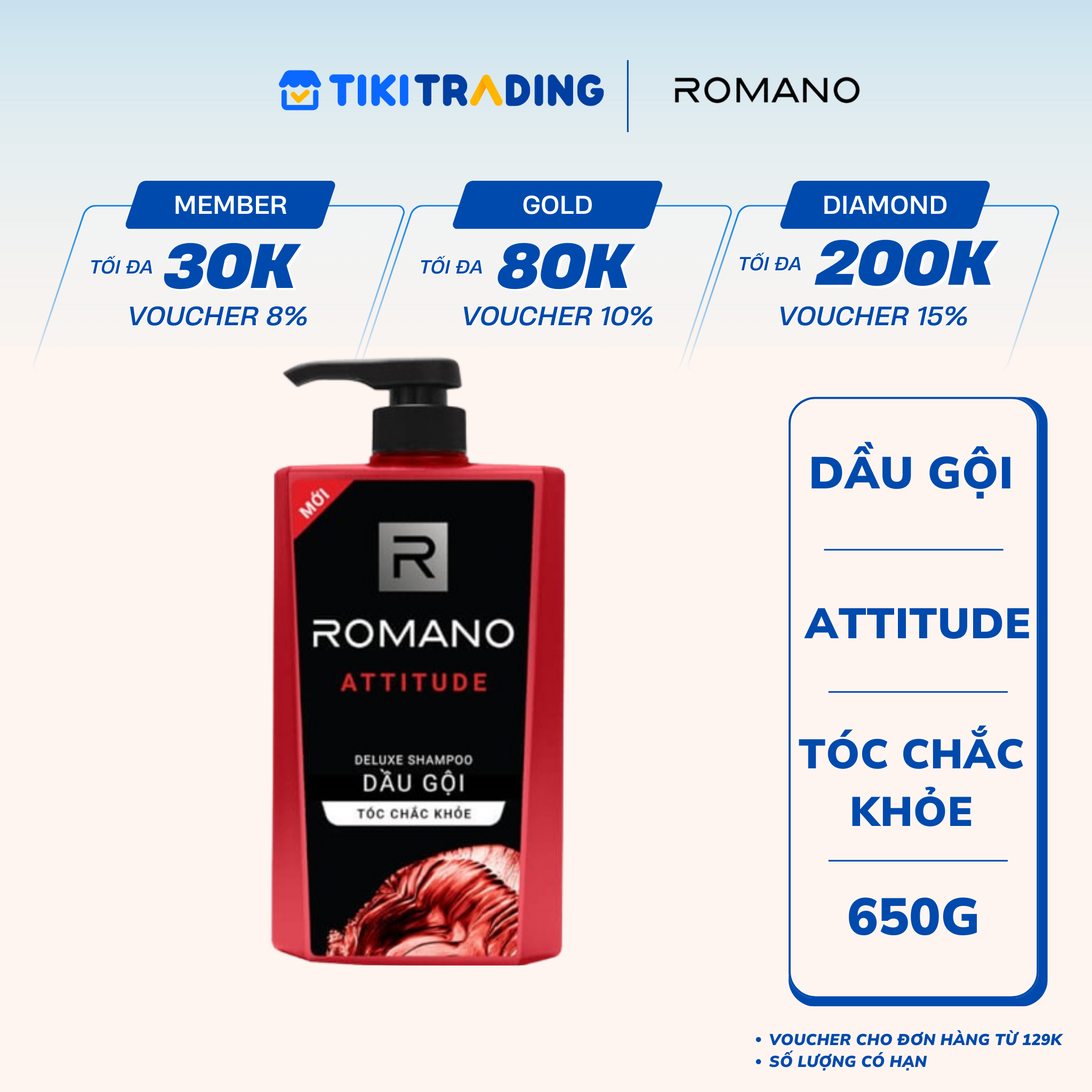 B - Dầu Gội Cao Cấp Cho Nam Romano Attitude (650g)