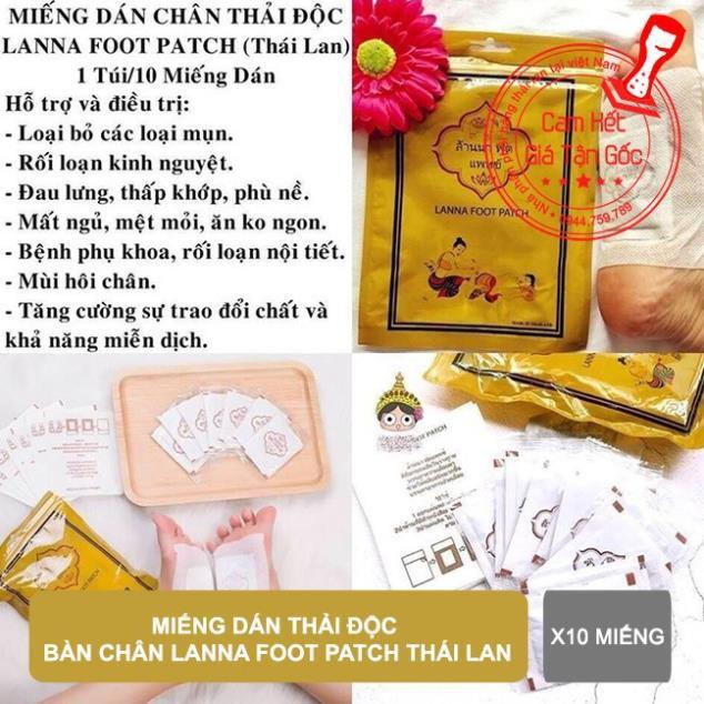 Miếng dán thải độc bàn chân Lanna Foot Patch Thái Lan