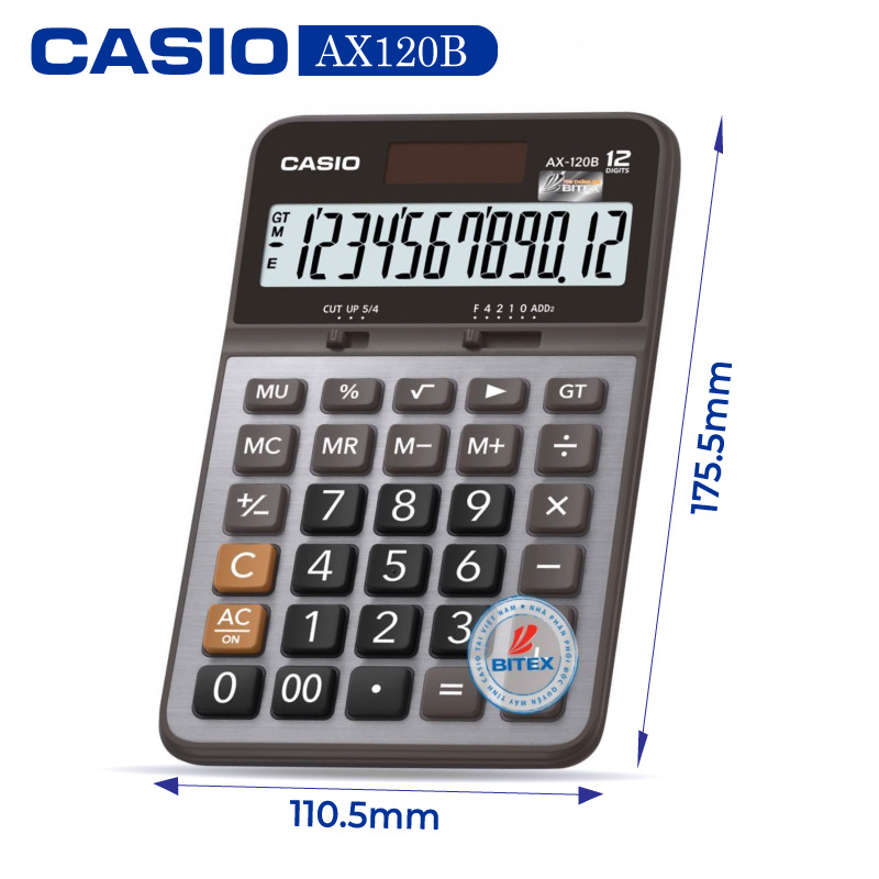 Máy tính Casio AX-120B, Bảo hành 7 năm - Hàng chính hãng Bitex