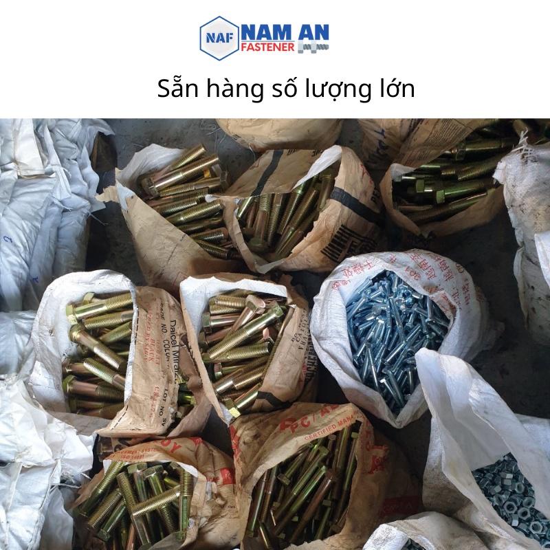 Bulong M20 cấp bền 8.8, bu lông lục giác M20, bu lông 8.8, đường kính 20mm, độ dài: 40->200mm