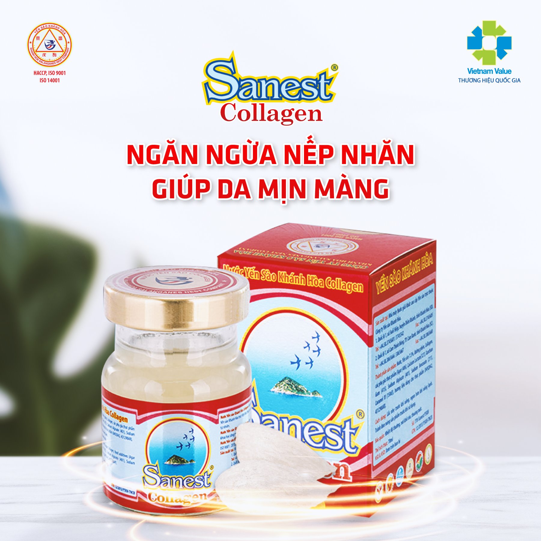 NƯỚC YẾN SÀO KHÁNH HÒA SANEST COLLAGEN 70ML 1 LỌ