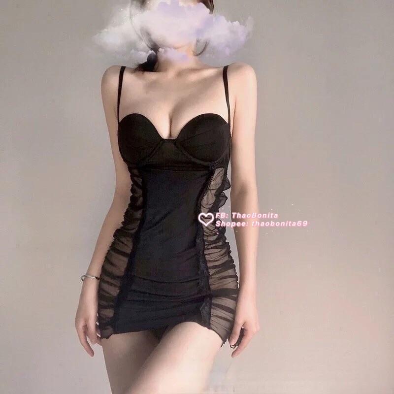 Váy Ngủ Thiết Kế Viền Hở Siêu Xinh Gợi Cảm. SHIP HỎA TỐC TPHCM. Đồ Ngủ Cosplay Sexy. ThaoBonita T432