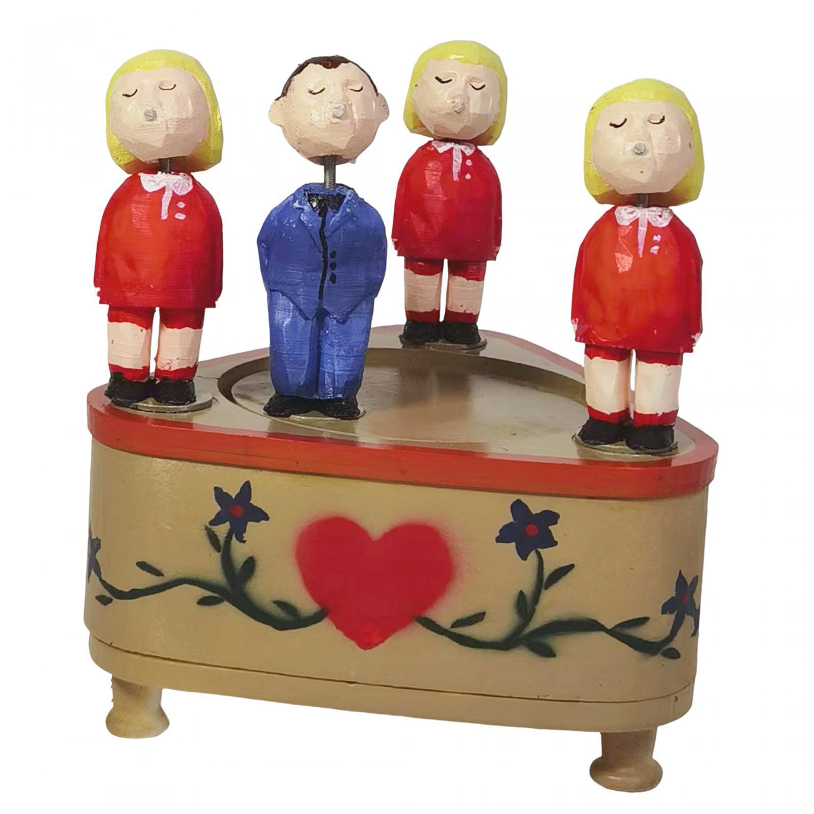 Kissing Couple Doll Music Box Creative Music Mechanism Rotating Statue for Birthday Gifts Boys