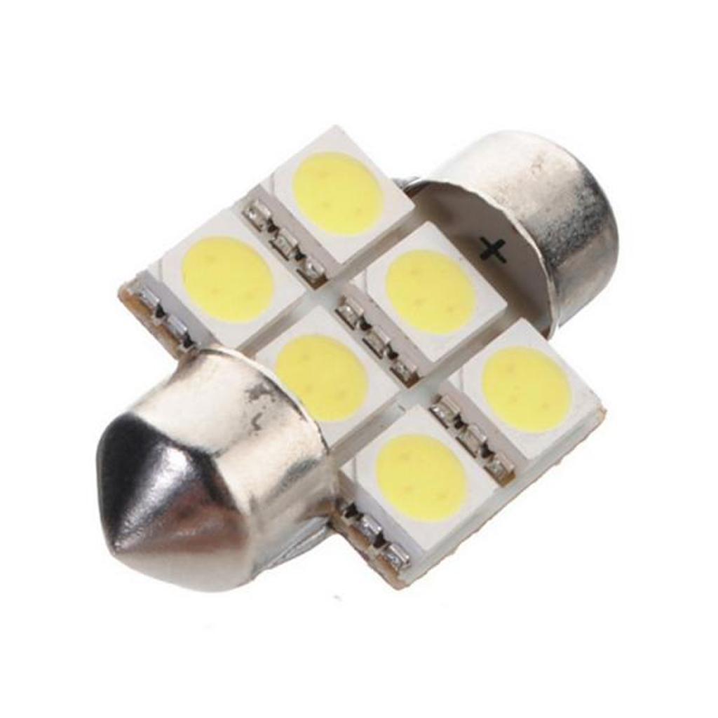 4pcs 31mm Length 6SMD 5050 LED Bulbs for Dome Number Plate