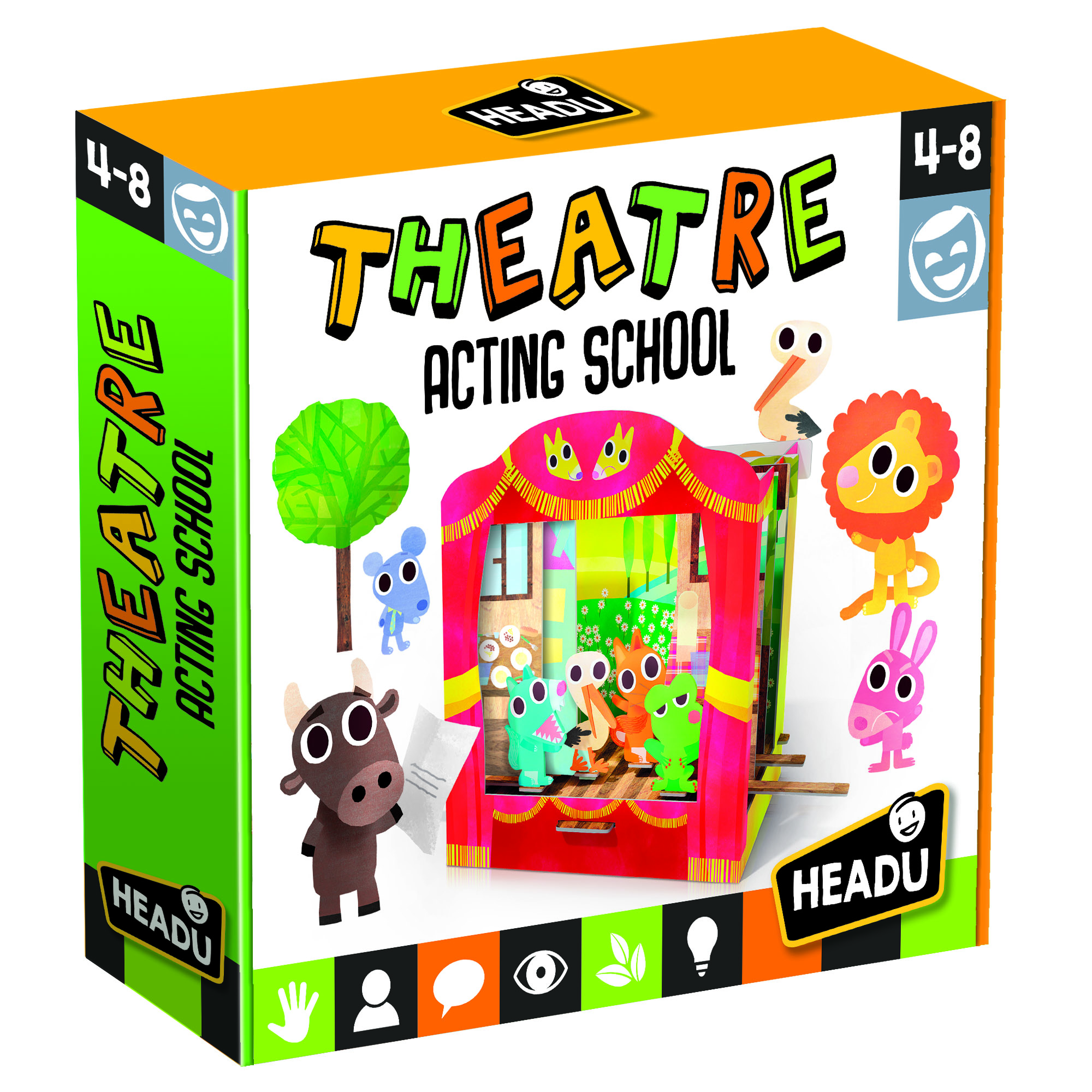 THEATRE ACTING SCHOOL  - Bộ mô hình và thẻ chơi giúp phát triển trí tưởng tượng và năng khiếu diễn xuất cho trẻ từ 3-6 tuổi