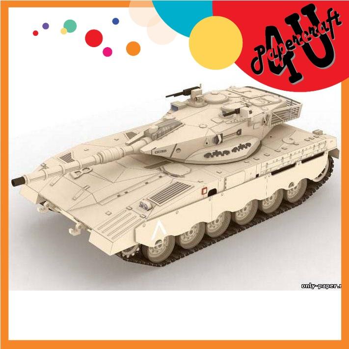 Mô hình giấy xe tank Merkava Mk2 tỉ lệ 1/33