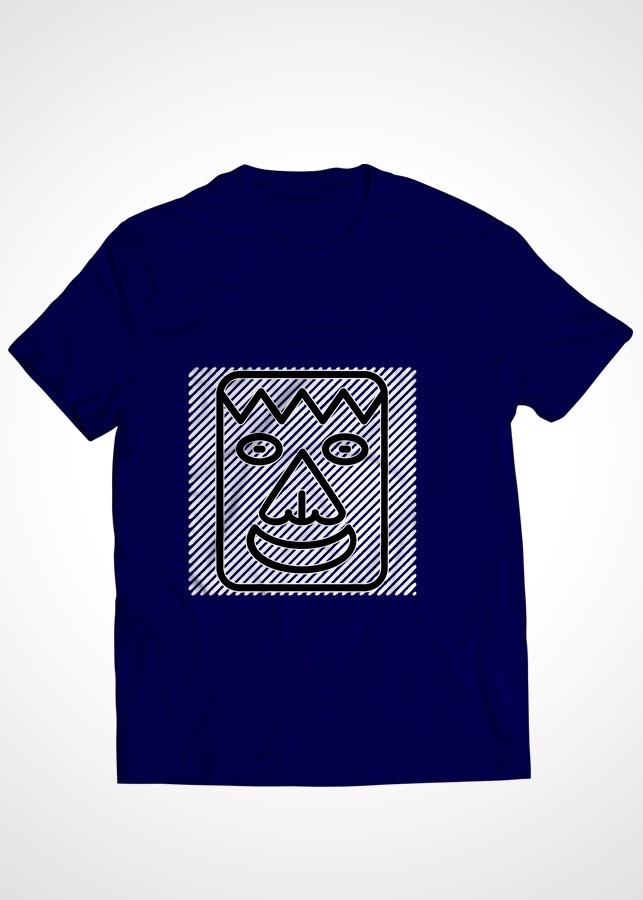Áo thun cặp đôi Cotton màu xanh đen in hình mẫu 25