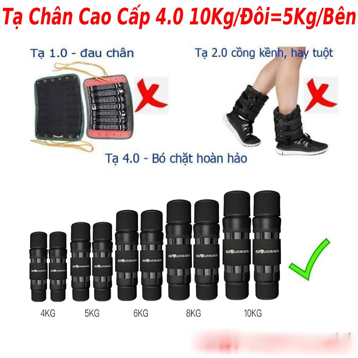 Tạ Chân Thể Thao Cao Cấp Phiên Bản 4.0 - nặng 3 kg/bên, 6kg/2 bên - êm hơn, ưu việt hơn, không bao giờ tuột