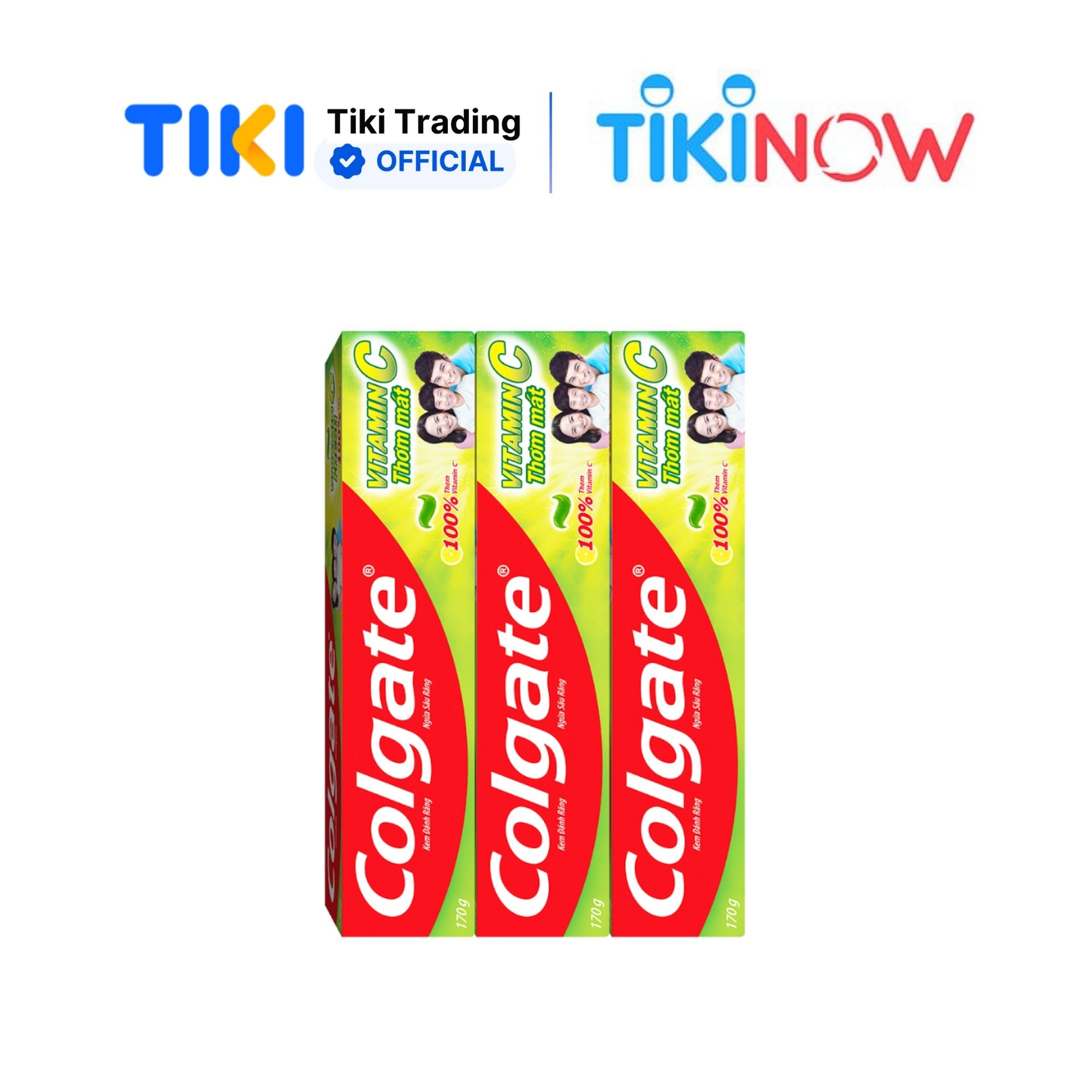 Bộ 3 Kem đánh răng Colgate Vitamin C thơm mát 170g/ tuýp