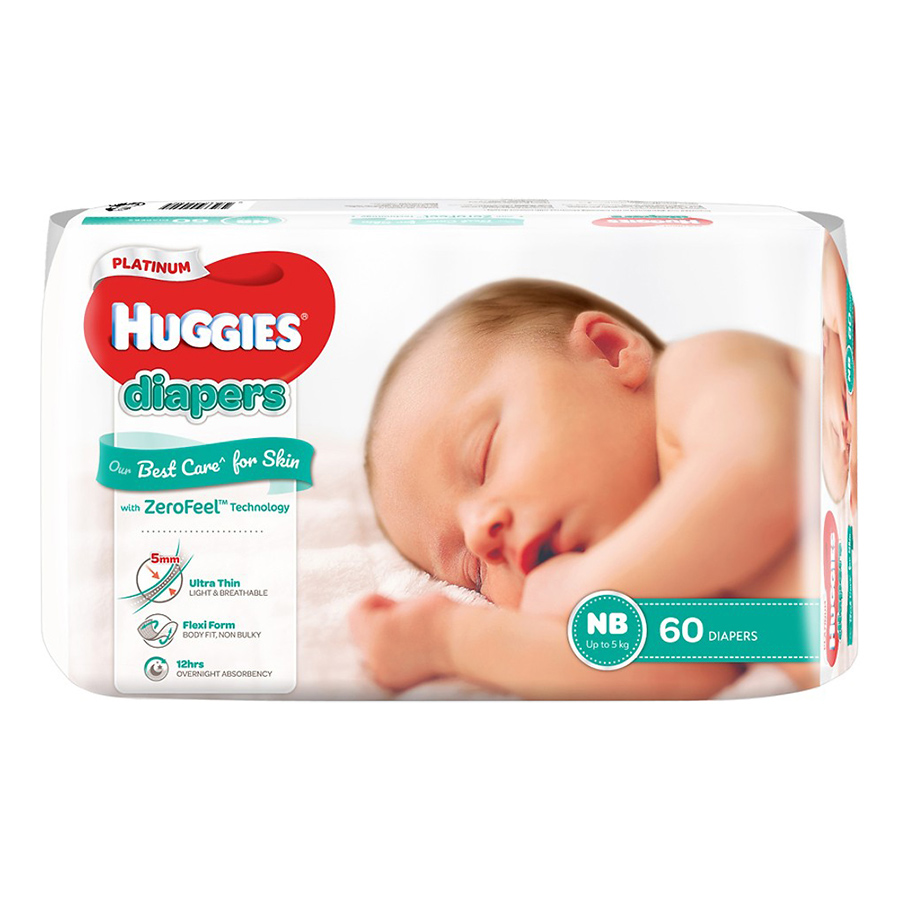Bộ 3 miếng lót Huggies Newborn2 - 60 miếng