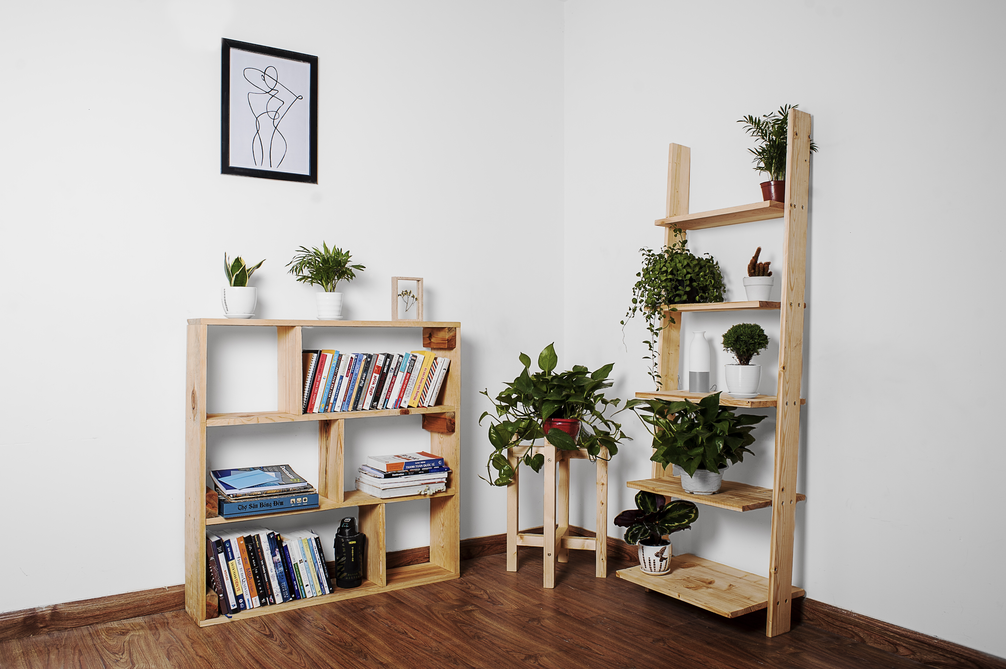 KỆ SÁCH GỖ, KỆ ĐA NĂNG 3 TẦNG GỖ TỰ NHIÊN - BASIC BOOKSHELF