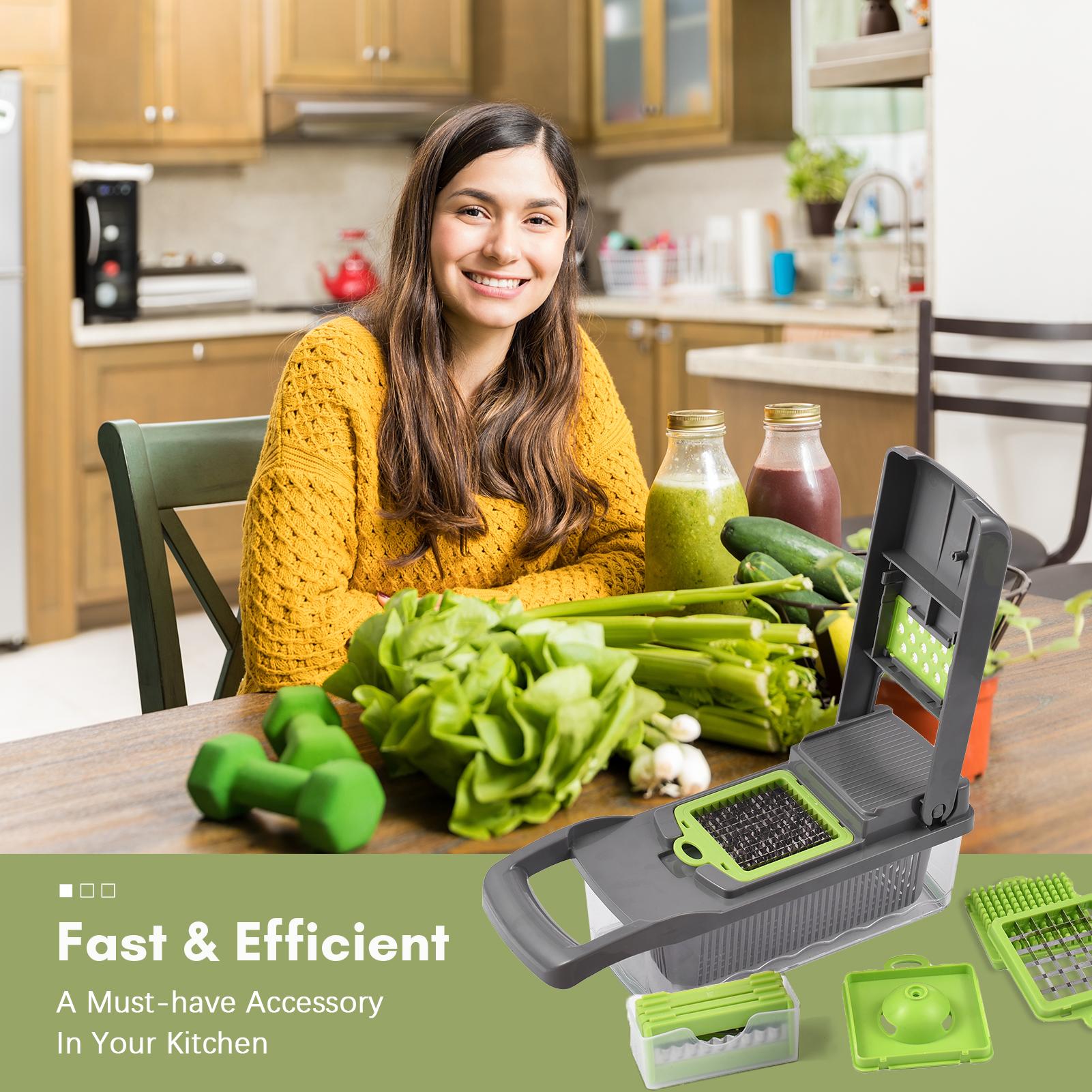 Vegetable Chopper Cutter Food Veggie Onion Chopper Kitchen Composite Tool Slicer Dicer Garlic Grinding Egg Seperator