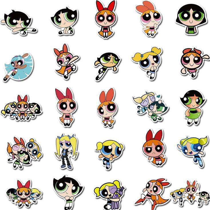 Sticker dán cao cấp The Powerpuff Girls Cực COOL ms#124