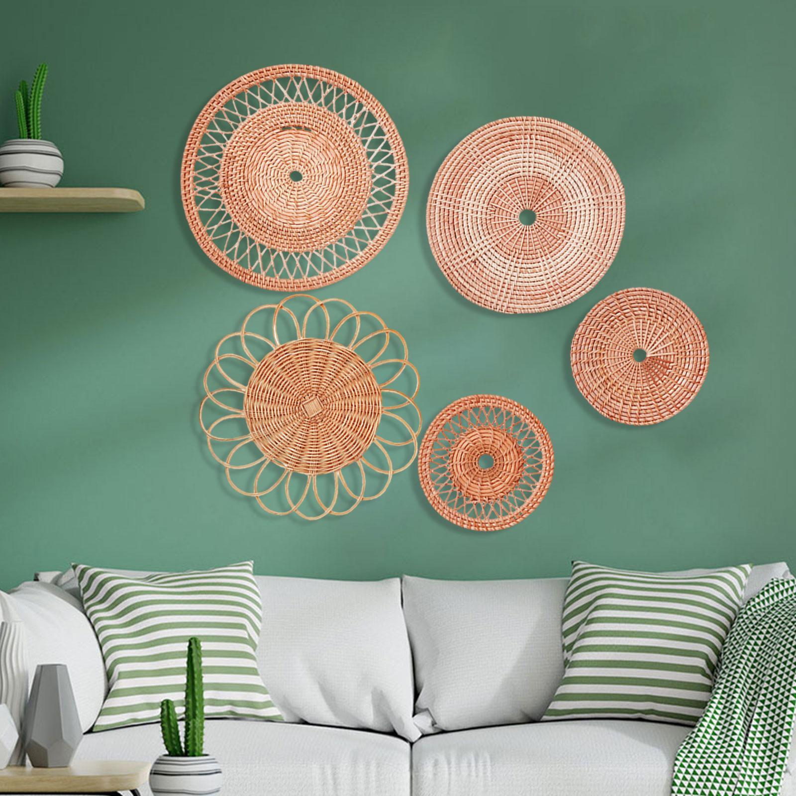 Wall Hanging Decor, Wall Ornaments, Wall Hanging Decorative Unique Rattan Woven Wall Art Wall Crafts for Tea Room Hallway Bedroom Porch Cafe