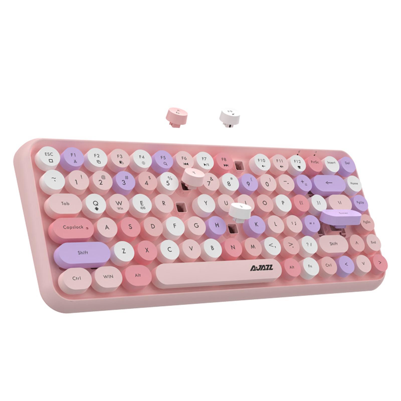 308I Mini 84-Key Retro Round Keycaps Bluetooth Keyboard
