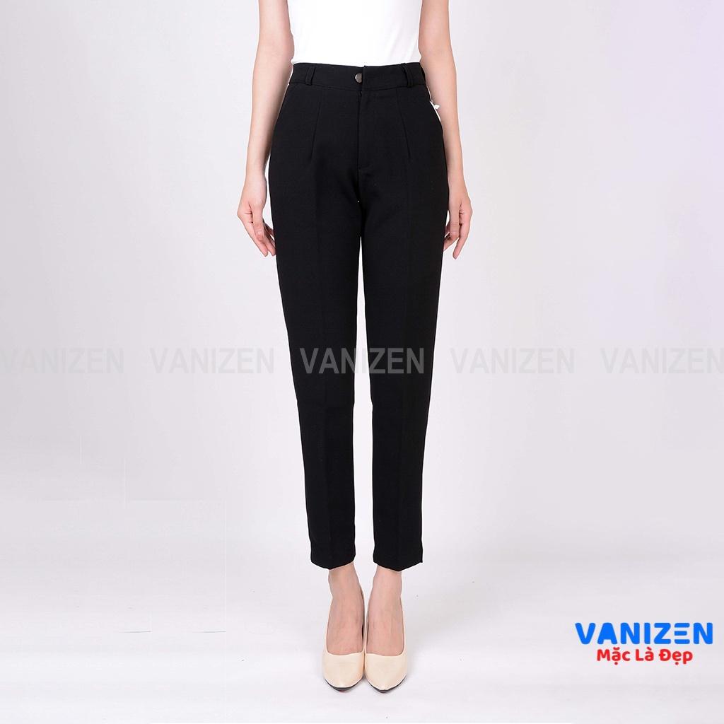 Quần tây nữ Vanizen shop lưng cạp cao đồ âu công sở đi học đẹp form dáng chuẩn màu đen 006
