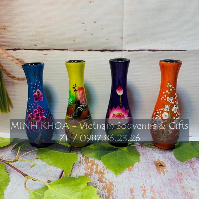 Combo 3 Lọ Hoa Sơn Mài Mini 14 Cm - Vietnamese Lacquer Vase