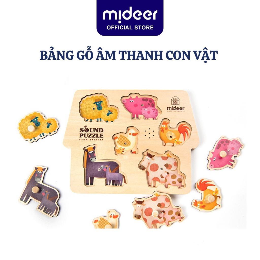 Bảng Lắp Ghép Con Vật có âm thanh Mideer Sound Puzzle Farm Animals, Đồ Chơi Giáo Dục sớm Cho Bé 1 2 3 Tuổi