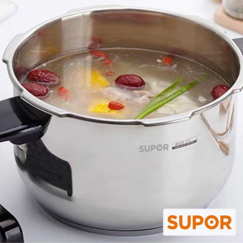 Nồi áp suất inox 304 hạn chế ăn mòn, giữ nhiệt bền lâu, an toàn cao cấp 3L Supor YS183FA1 (Bạc)