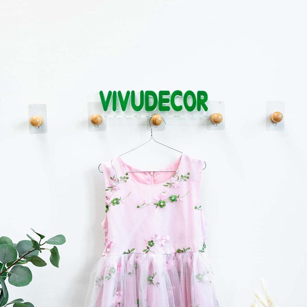 Móc Gỗ Hình Nấm Vivudecor Vừa Dán Vừa Khoan Siêu Chịu Lực, Móc Treo Đồ Dùng Trong Nhà Tắm, Nhà Bếp, Cánh Cửa.