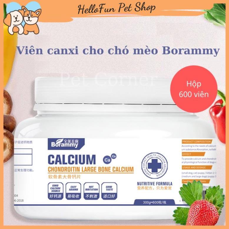 Canxi cho chó mèo Borammy bổ sung vitamin, canxi bảo vệ xương và hỗ trợ tiêu hóa