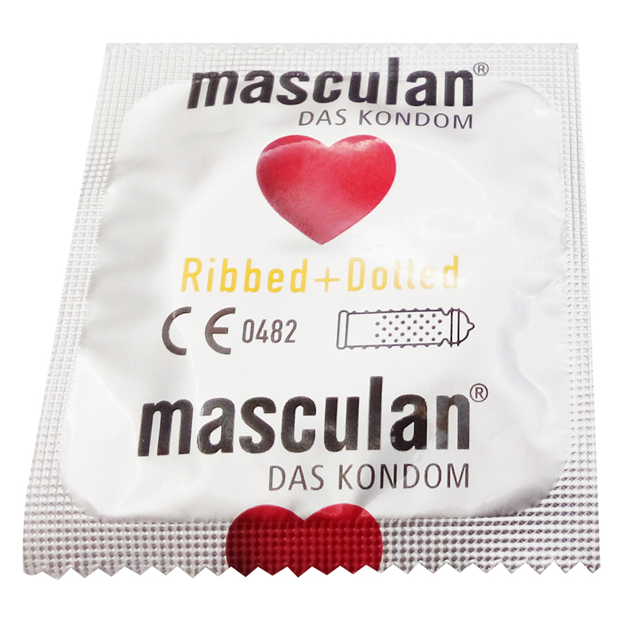 Bao Cao Su Masculan Das Kondom Ribbed + Dotted (10 Cái / Hộp)